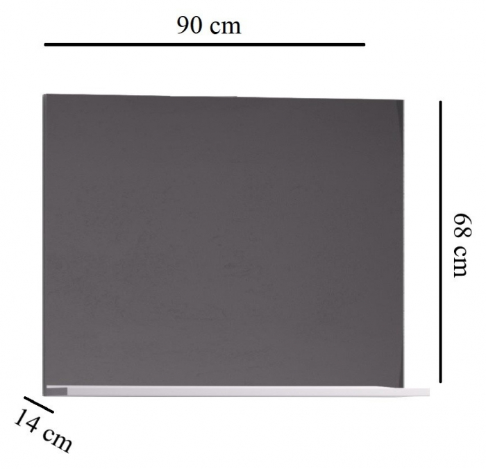 Oglinda cu polita seria 055, alb, 90x68 cm [2]
