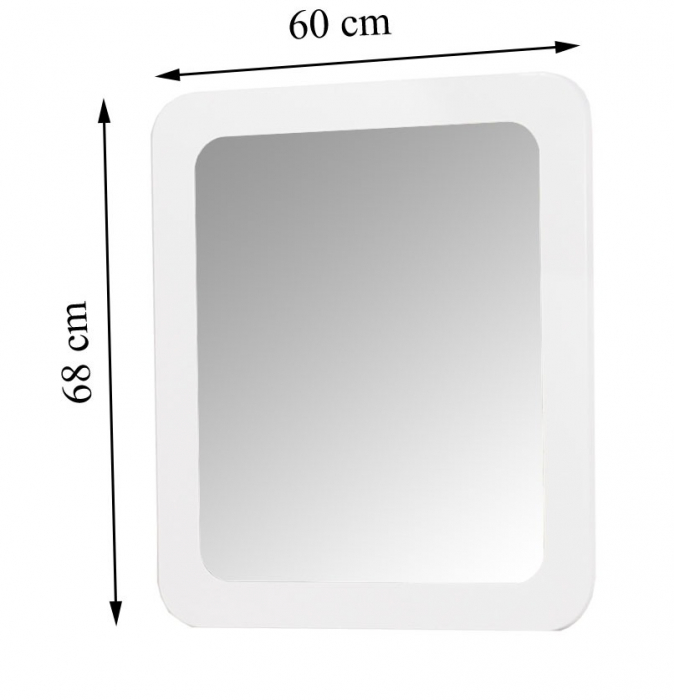 Oglinda seria 080, rama MDF, alb, 60x68 cm [3]