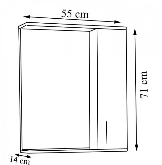 Oglinda cu iluminare LED, seria 172, front MDF, alb rustic, 55x71 cm [3]