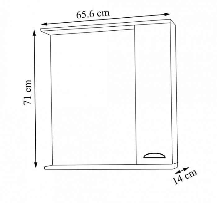 Oglinda cu iluminare LED, seria 172, front MDF, alb, 65x71 cm [3]