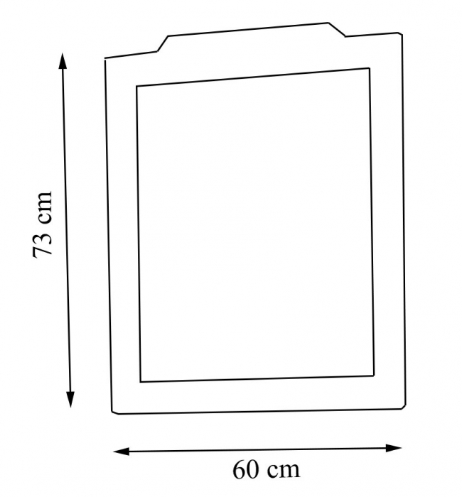 Oglinda seria 601, alb rustic, 60x73 cm [2]