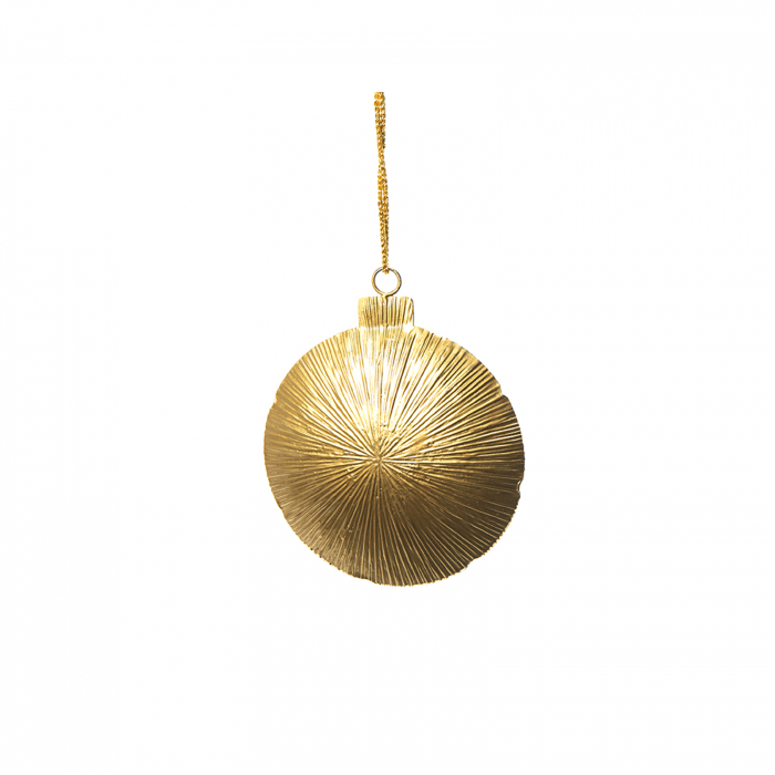 Ornament de agatat, metalic, auriu, rotund, 15x15 cm