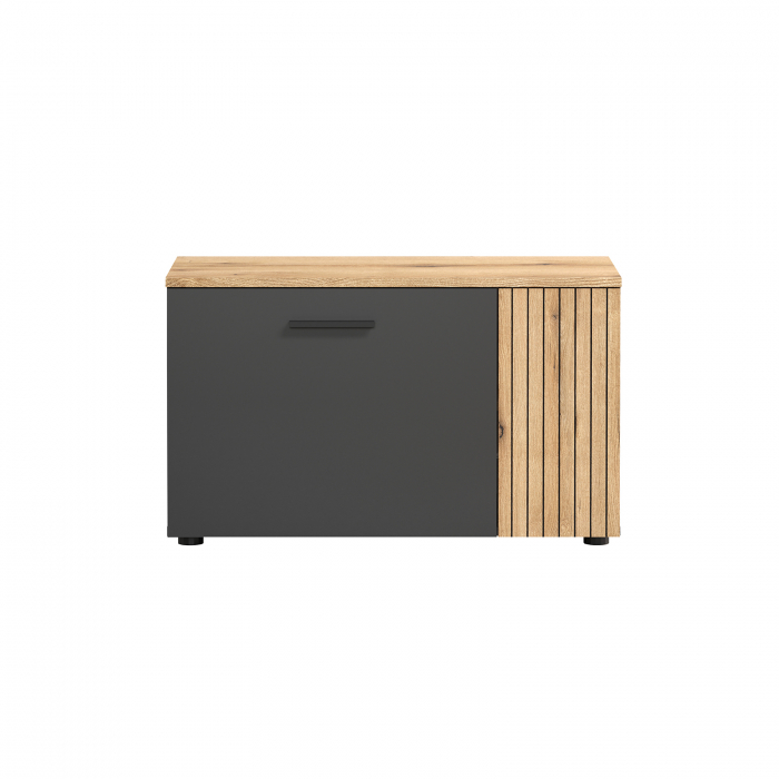 Pantofar ESTEBAN, 2 usi, grafit + stejar evok, 80,1x36x48 cm