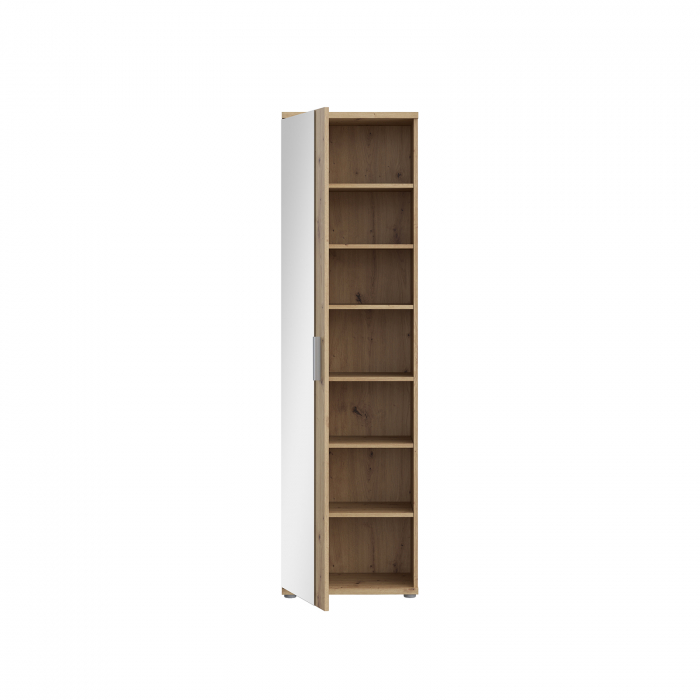 Pantofar MARC, cu oglinda, usa si 7 rafturi, alb, 50x35x180 cm - ExpoMob [4]