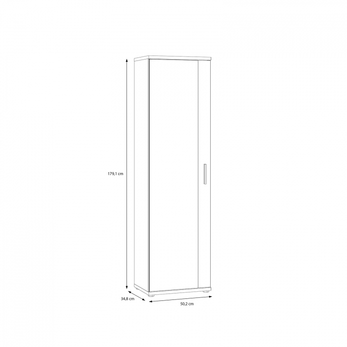 Pantofar MARC, cu oglinda, usa si 7 rafturi, alb, 50x35x180 cm - ExpoMob [6]