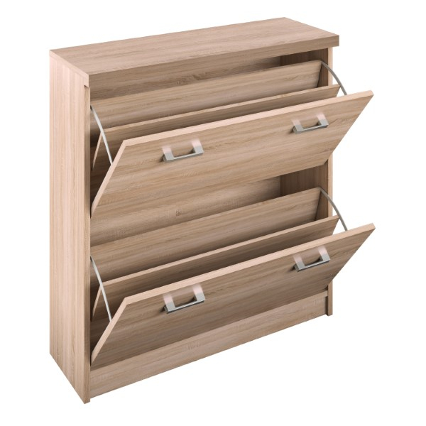 Pantofar TOP MIX, 2 uși tip clapetă, stejar sonoma, 80x27x85 cm [3]