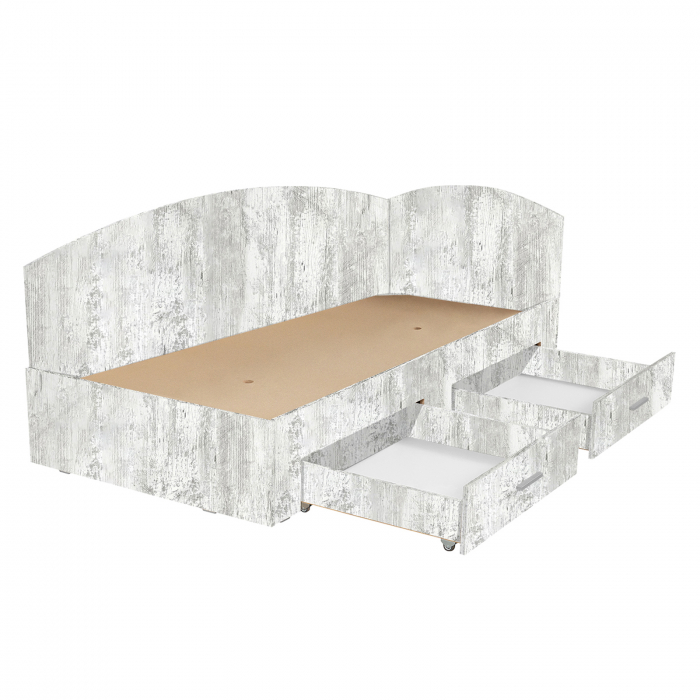 Pat Colt Alma 90x200 cm, cu 2 sertare laterale pe role, colt interschimbabil - ExpoMob [6]