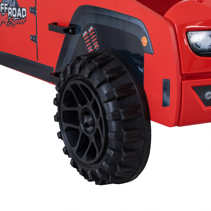 Pat pentru copii masina ECO JEEP, rosu, 90x190 cm [6]