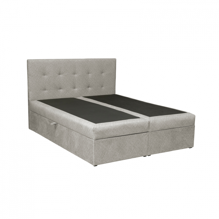 Pat tapitat BOXSPRING, 160x200 cm, cu sezut rabatabil, spatiu depozitare [2]