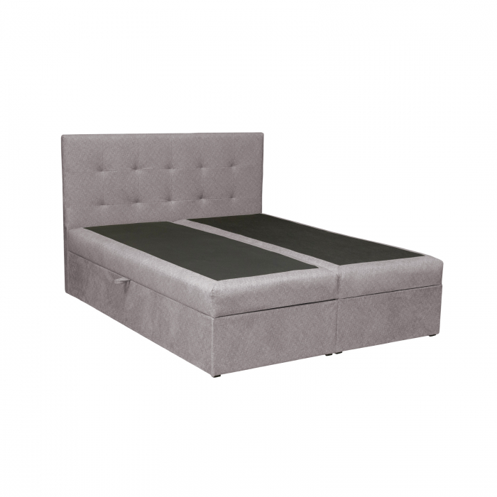 Pat tapitat BOXSPRING, 160x200 cm, cu sezut rabatabil, spatiu depozitare [2]