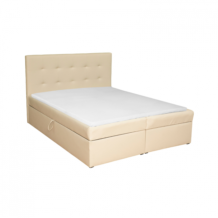 Pat tapitat BOXSPRING VISTA EC, 160x200 cm, cu sezut rabatabil, spatiu depozitare - ExpoMob [4]