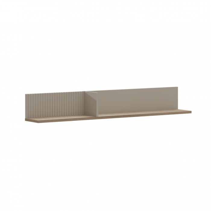Raft suspendat DOMINICA, taupe + stejar silverjack, 135x19x19,5 cm