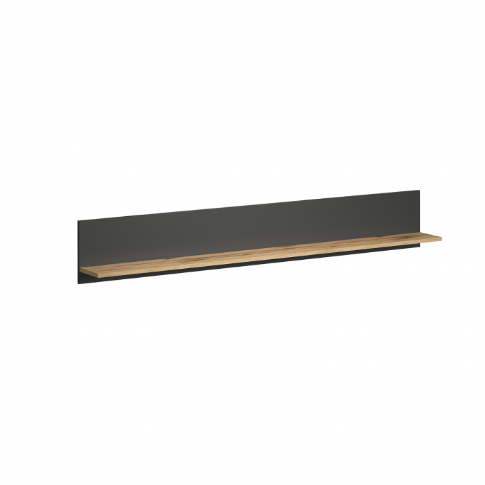 Raft suspendat ESTEBAN, grafit + stejar evok, 150x17,6x25 cm [2]