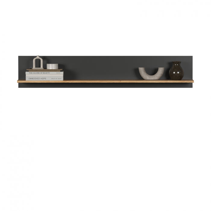 Raft suspendat ESTEBAN, grafit + stejar evok, 150x17,6x25 cm [3]