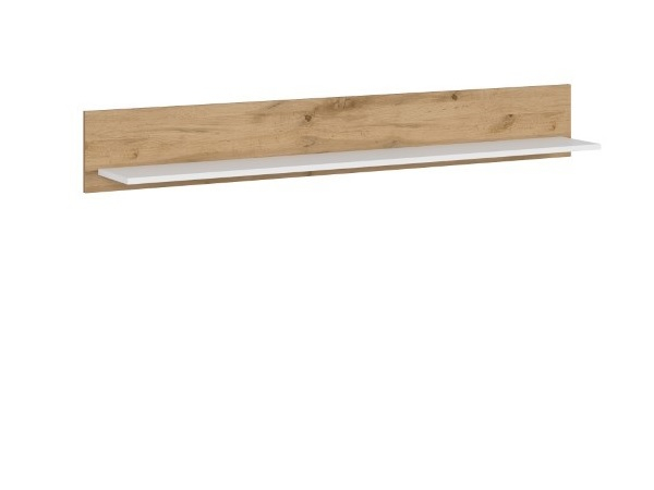 Raft suspendat VIGO, alb + stejar wotan, 150x20x21 cm