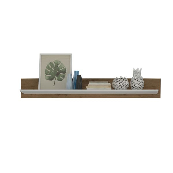 Raft suspendat VIGO, alb + stejar wotan, 150x20x21 cm [2]