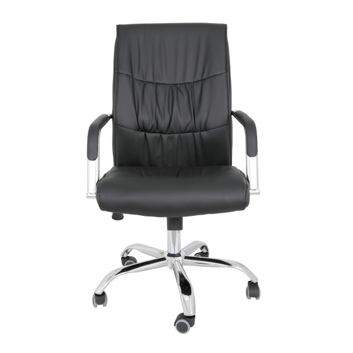 Scaun directorial MILANO, imitatie piele, rotativ, reglabil pe inaltime, negru, 56x67x103-113 cm - ExpoMob [2]