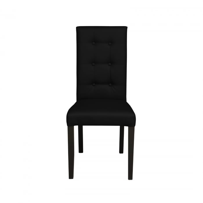 Scaun living TEO LUX, picioare lemn wenge, piele ecologica negru, 46x60x98 cm