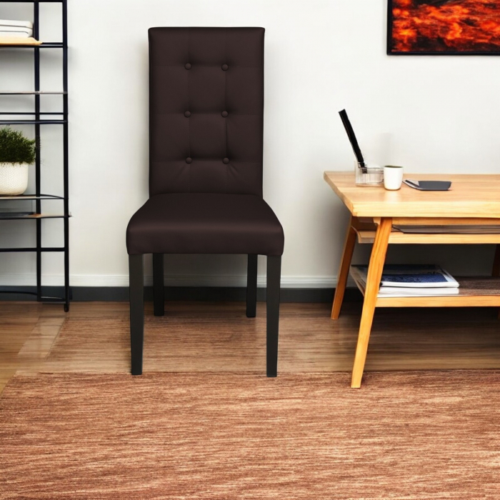 Scaun living TEO LUX, picioare lemn wenge, piele ecologica, 46x60x98 cm [4]