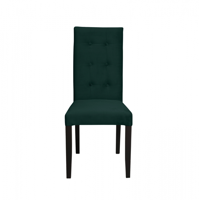 Scaun living TEO LUX, picioare lemn wenge, stofa verde smarald, 46x60x98 cm