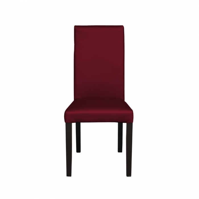 Scaun living TEO, picioare lemn wenge, piele ecologica bordo, 46x60x98 cm