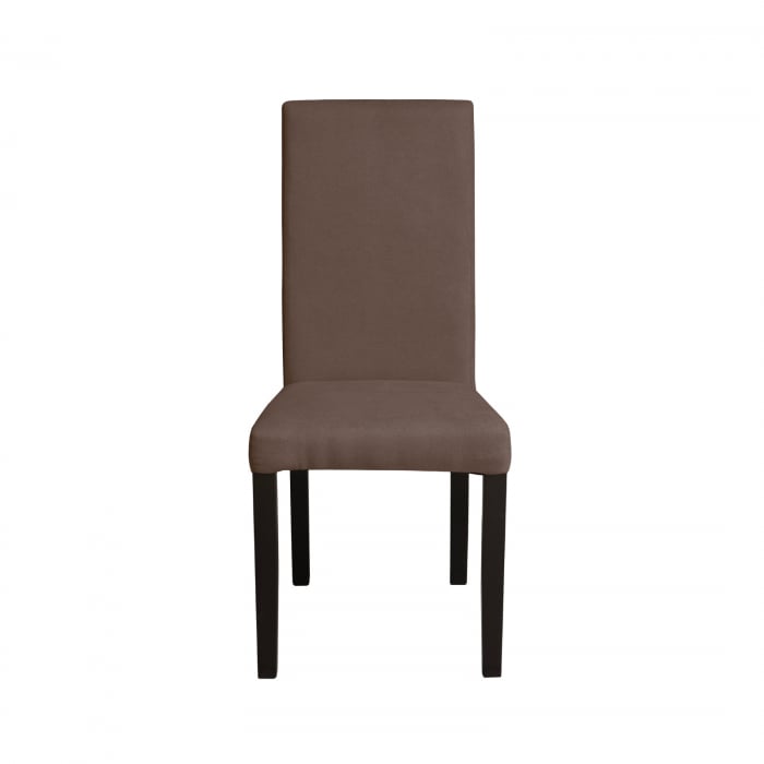 Scaun living TEO, picioare lemn wenge, stofa maro, 46x60x98 cm