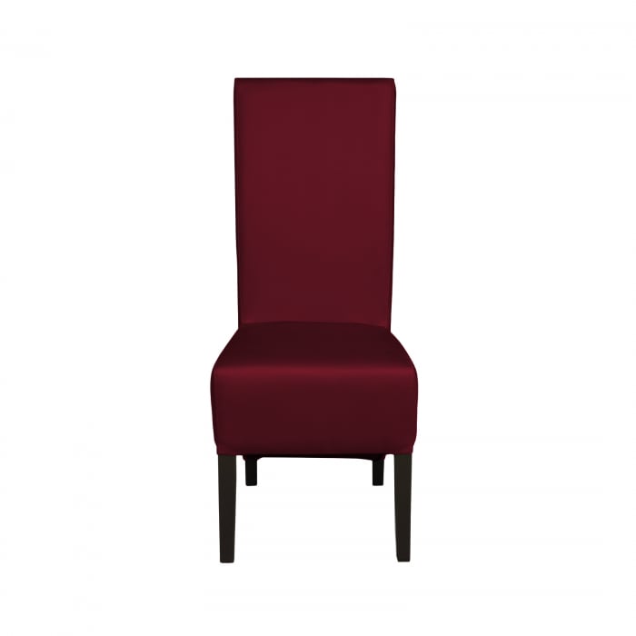 Scaun living VANESSA, picioare lemn wenge, piele ecologica bordo, 47x60x110 cm