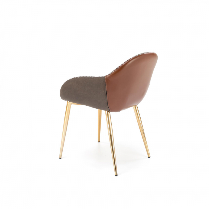 Scaun tapitat de lux K 304, gri inchis + maro si picioare aurii, 47x59x981 cm - ExpoMob [8]