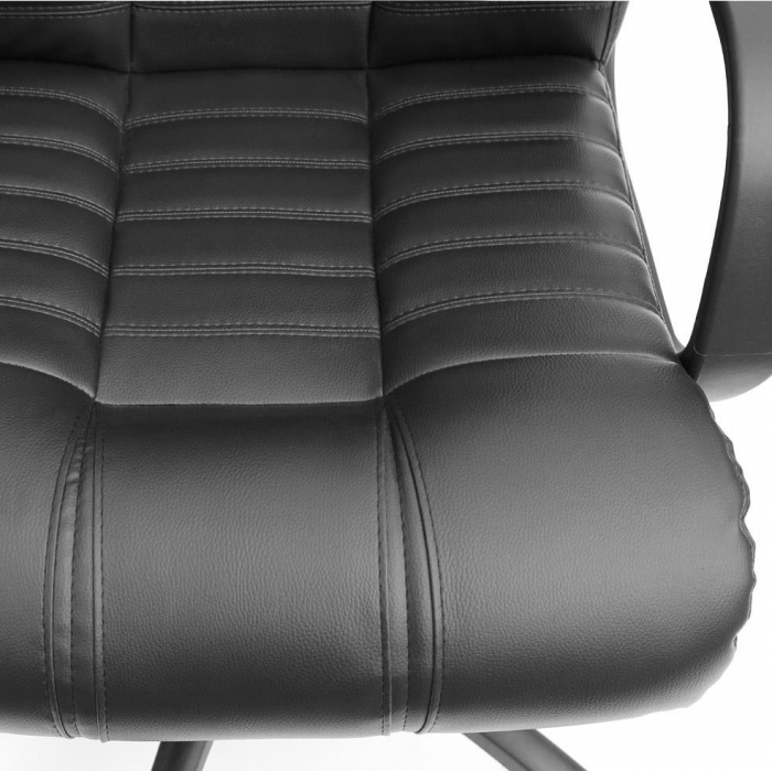 Scaun directorial ATLAS, imitatie piele, rotativ, reglabil pe inaltime, negru, 50x50x120 cm - ExpoMob [5]
