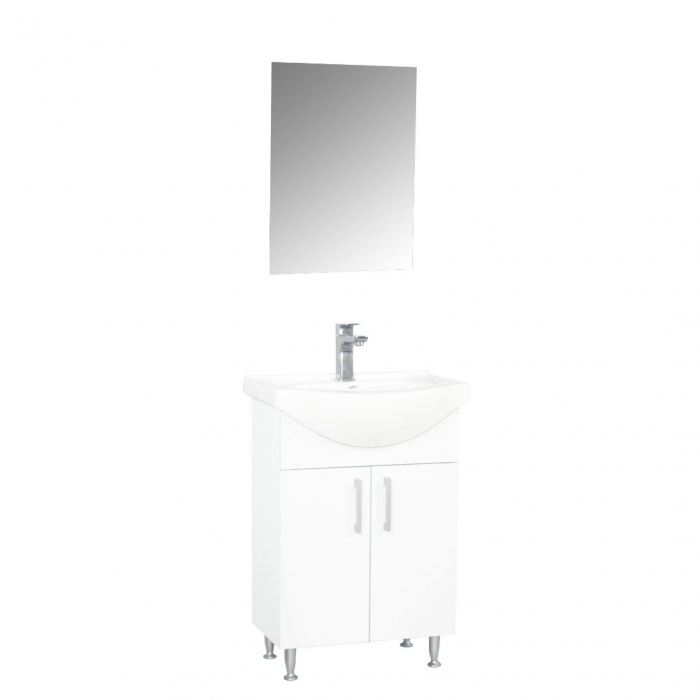 Set Baza cu Lavoar si Oglinda seria 005, eco, 50 cm, alb