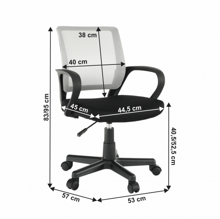 Set birou BIURKA, alb, 108x72,5x50 cm si scaun birou ADRA 53x57x83/95 cm - ExpoMob [4]