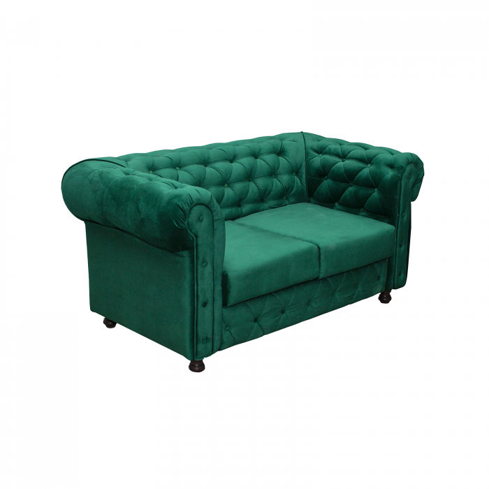 Set CHESTERFIELD 2-1-1, canapea fixa 2 locuri si 2 fotolii fixe, verde - ExpoMob [3]