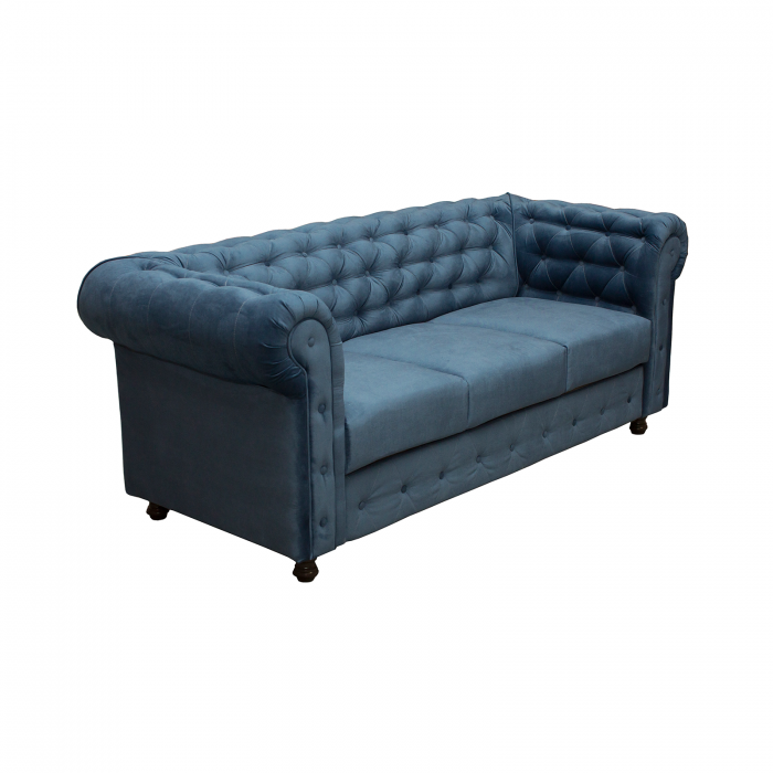 Set CHESTERFIELD 3-2-1, canapea fixa 3 locuri, canapea fixa 2 locuri si 1 fotoliu fix, negru - ExpoMob [3]