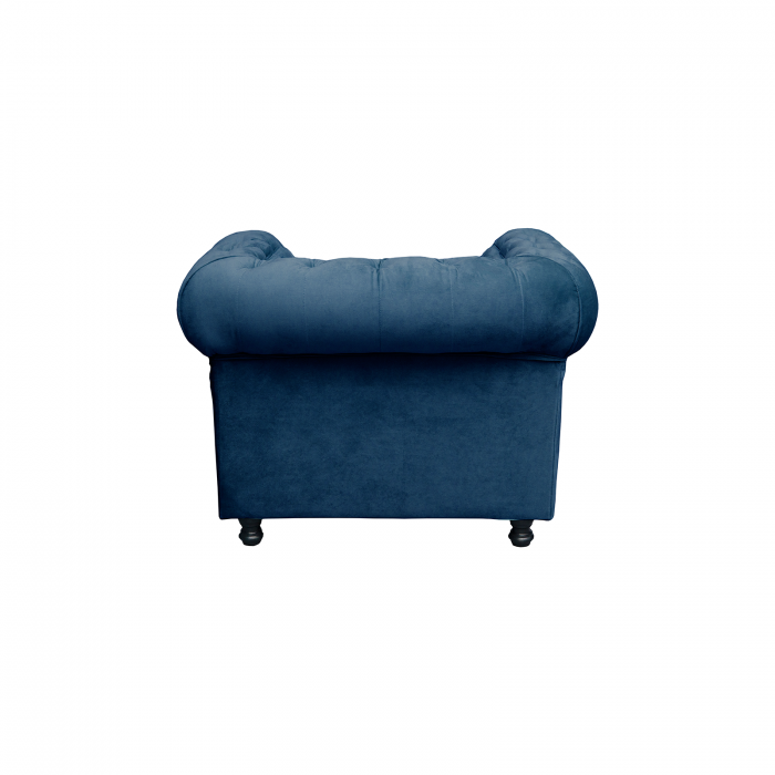Set Canapea Extensibila 3 Locuri si 2 Fotolii Fixe Chesterfield, albastru - ExpoMob [10]