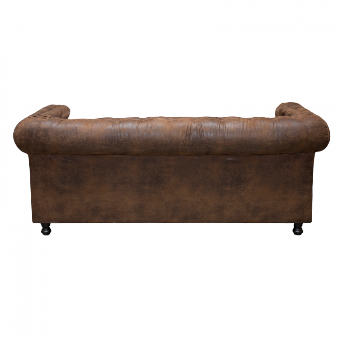 Set CHESTERFIELD 3-1-1, canapea extensibila 3 locuri si 2 fotolii fixe, maro - 1 Taburet Cadou - ExpoMob [8]