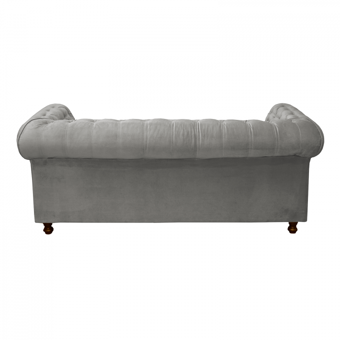 Set CHESTERFIELD 3-1-1, canapea extensibila 3 locuri si 2 fotolii fixe, gri deschis + 1 Taburet Cadou - ExpoMob [8]