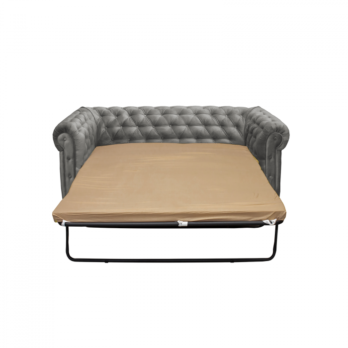 Set CHESTERFIELD 3-1-1, canapea extensibila 3 locuri si 2 fotolii fixe, gri deschis + 1 Taburet Cadou - ExpoMob [7]