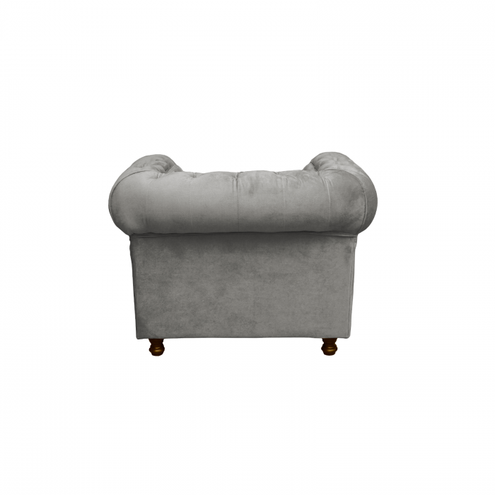 Set CHESTERFIELD 3-1-1, canapea extensibila 3 locuri si 2 fotolii fixe, gri deschis + 1 Taburet Cadou - ExpoMob [13]