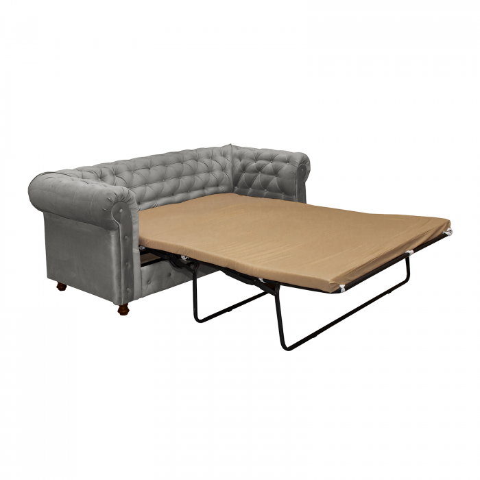Set CHESTERFIELD 3-1-1, canapea extensibila 3 locuri si 2 fotolii fixe, gri deschis + 1 Taburet Cadou - ExpoMob [6]
