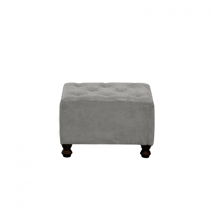 Set CHESTERFIELD 3-1-1, canapea extensibila 3 locuri si 2 fotolii fixe, gri deschis + 1 Taburet Cadou - ExpoMob [16]