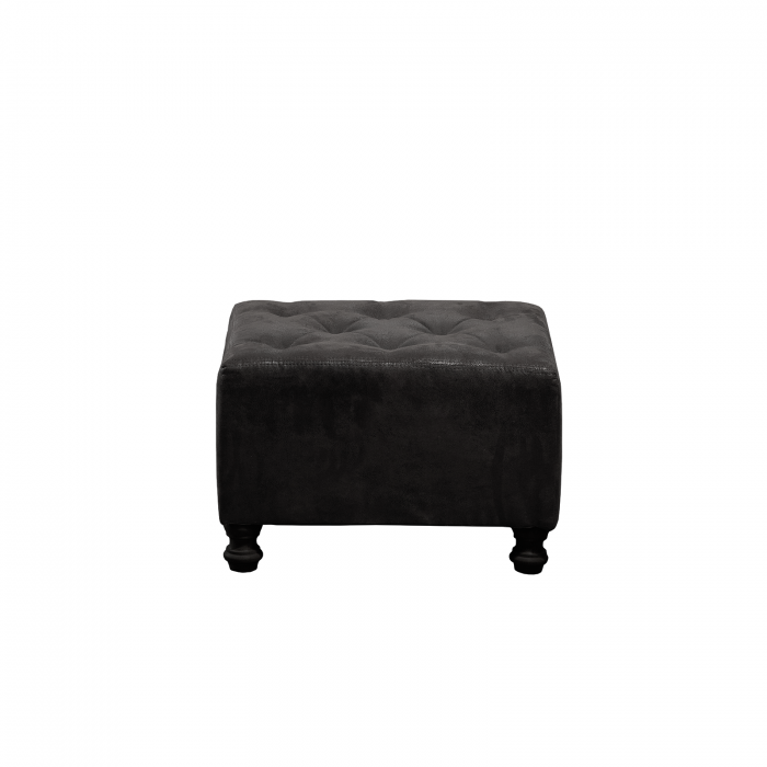 Set CHESTERFIELD 3-1-1, canapea  extensibila 3 locuri si 2 fotolii fixe, negru + 1 Taburet Cadou - ExpoMob [16]