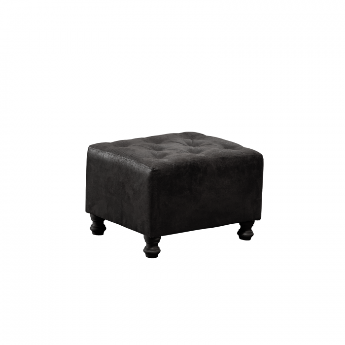 Set CHESTERFIELD 3-1-1, canapea  extensibila 3 locuri si 2 fotolii fixe, negru + 1 Taburet Cadou - ExpoMob [15]