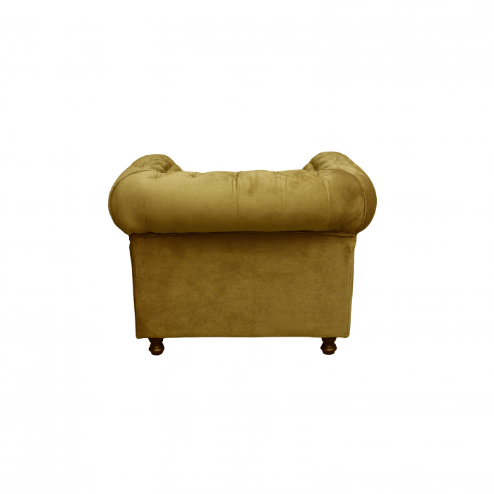 Set CHESTERFIELD 3-1-1, canapea  extensibila 3 locuri si 2 fotolii fixe, galben + 1 Taburet Cadou - ExpoMob [13]