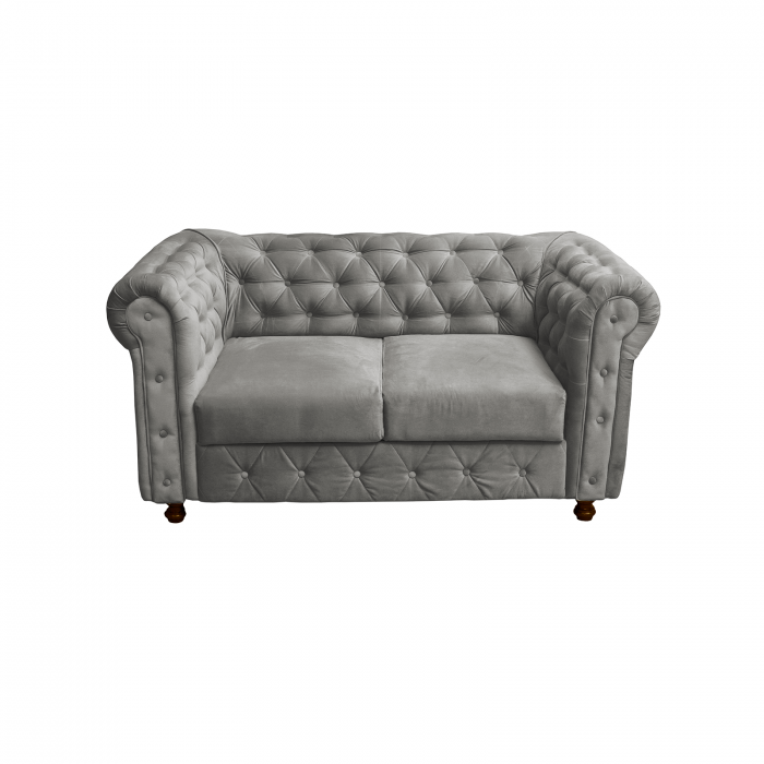 Set CHESTERFIELD 3-2-1, canapea extensibila 3 locuri, canapea fixa 2 locuri si fotoliu fix, gri deschis - ExpoMob [9]