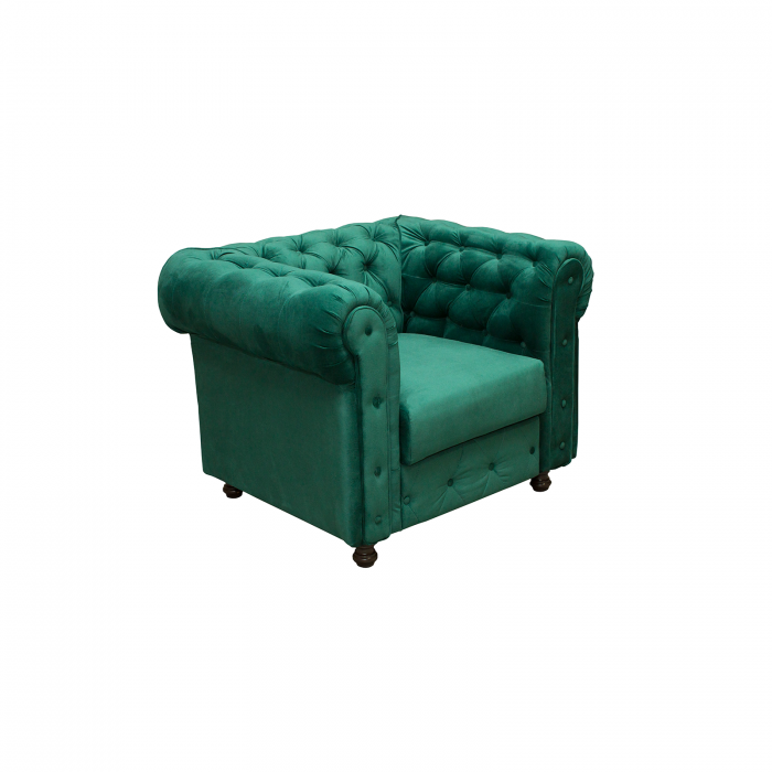 Set CHESTERFIELD 3-2-1, canapea fixa 3 locuri, canapea fixa 2 locuri si 1 fotoliu fix, verde - ExpoMob [12]