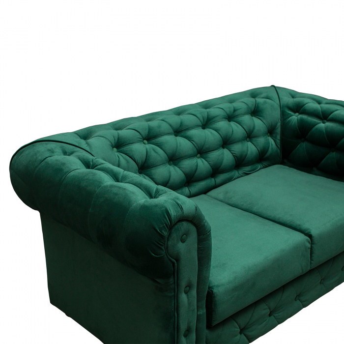 Set CHESTERFIELD 3-2-1, canapea fixa 3 locuri, canapea fixa 2 locuri si 1 fotoliu fix, verde - ExpoMob [8]