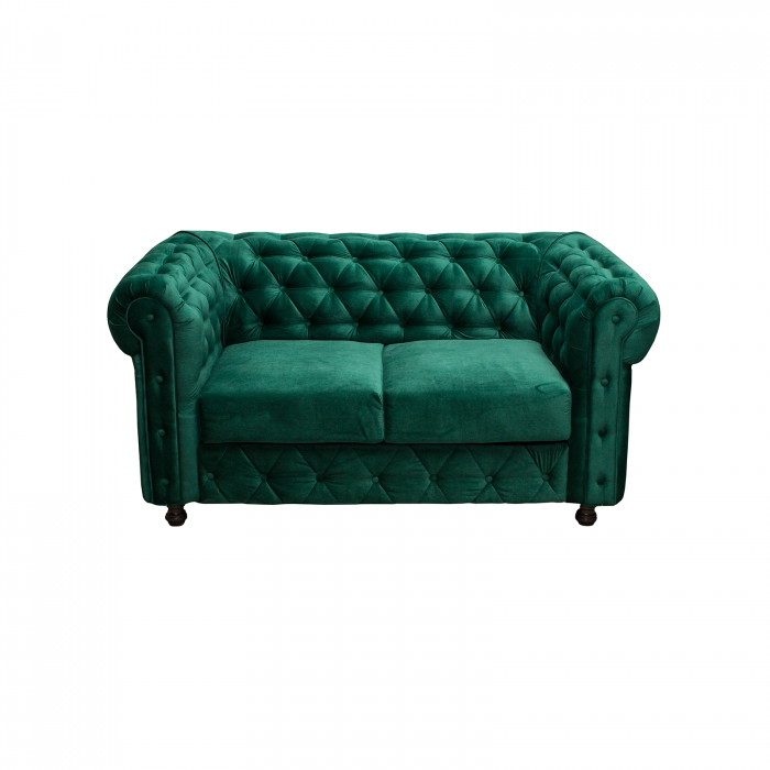Set CHESTERFIELD 3-2-1, canapea fixa 3 locuri, canapea fixa 2 locuri si 1 fotoliu fix, verde - ExpoMob [6]