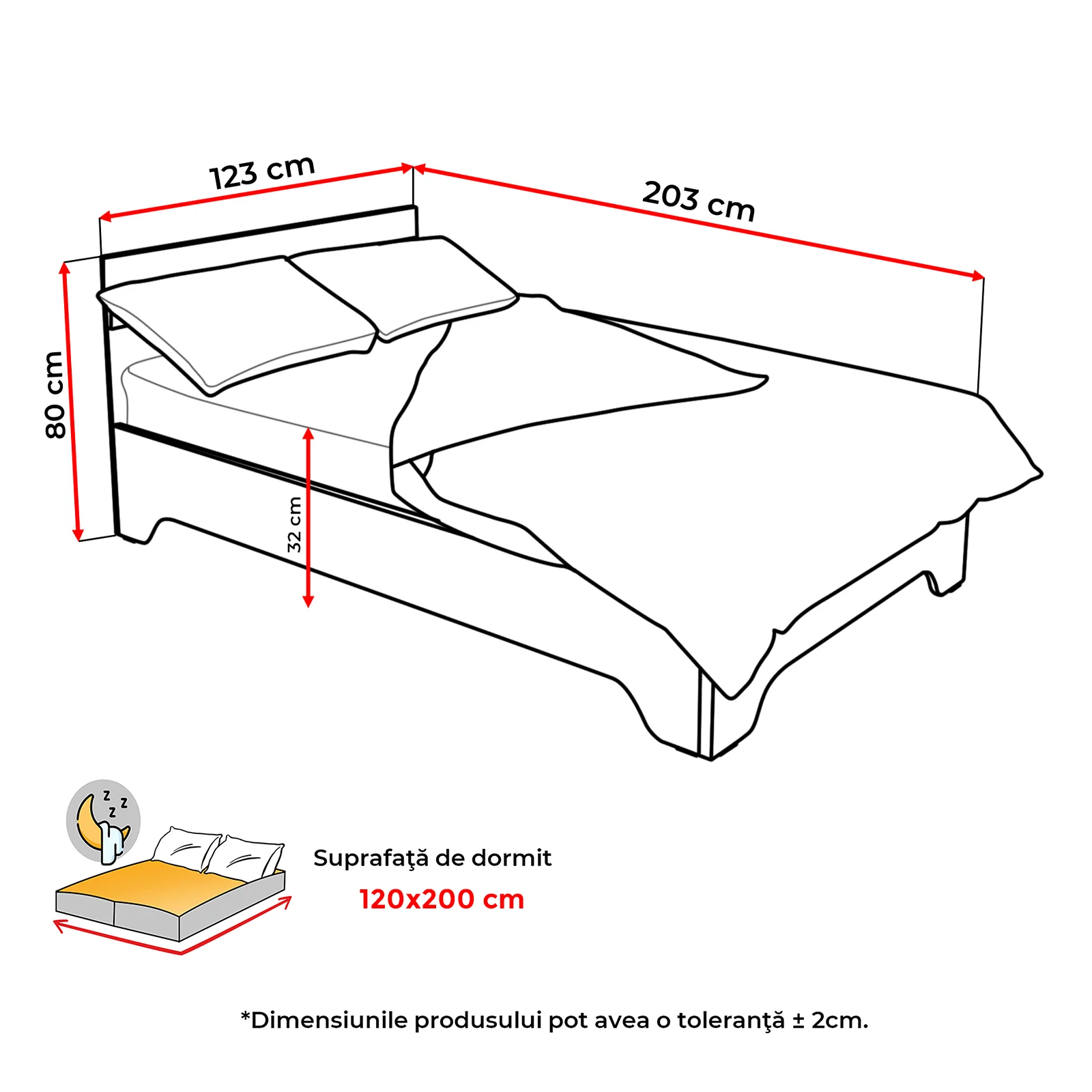 Set dormitor ALMA, 4 piese, pat 120x200 cm, dulap 2 usi, 2 noptiere, pin antichizat [3]