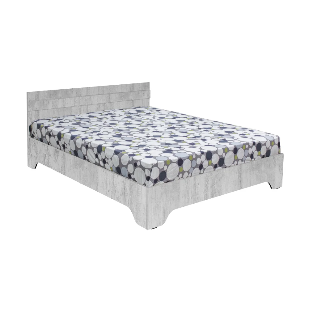 Set dormitor ALMA, 4 piese, pat 140x200 cm, dulap 2 usi, 2 noptiere, pin antichizat [2]