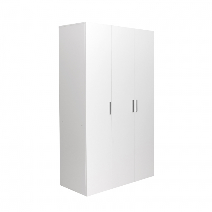Set dormitor ALMA, 4 piese, pat 160x200 cm, dulap cu 3 usi, 2 noptiere, alb [5]